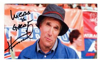 Henry Winkler Actor Hand Signed Autograph 3 X 5 Cut