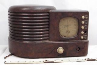 Zenith 1939 Art Deco Model 5 - R - 312 Brown Bakelite Tude Radio