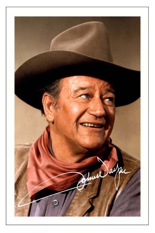 John Wayne Autograph Signed Photo Print Poster Chisum