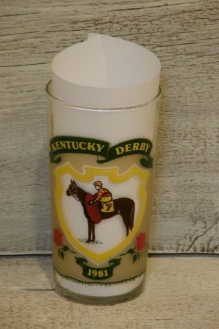 1981 Official Vintage Souvenir Kentucky Derby Drinking Glass Stevens Inc.