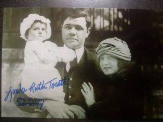 Linda Ruth Tosetti Hand Signed Autograph 4x6 Photo - Babe Ruth Granddaughter