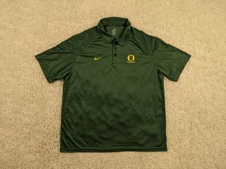 Nike Oregon Ducks Polo Shirt Men 2xl Xxl Green Yellow Team Player Issue Football