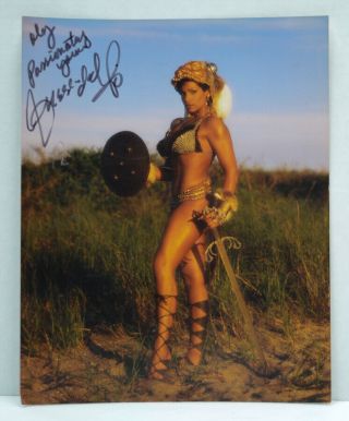 Amazon Warrior Model Actress Autographed 8x10 Photo Xena Era? Sword Sandal Vtg