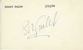 Robert Goulet Signed Index Card Autograph Singer Actor Camelot