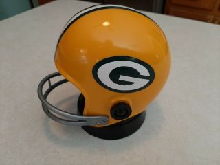 Vtg 1973 Green Bay Packers 2 Bar Face Mask Mini Helmet Am Radio Great B3