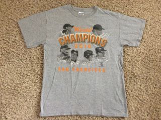2010 San Francisco Giants World Champions T - Shirt Medium Gray Lincecom & More
