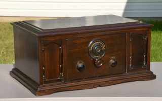 Vtg (1925) Magnavox Ten 10 Battery Set Tube Radio Broadcast Receiver