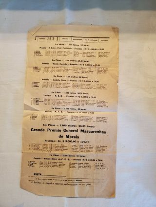 Vintage April 1st 1945 Official Program of the Jockey Club de Pernambuco,  Brazil 3
