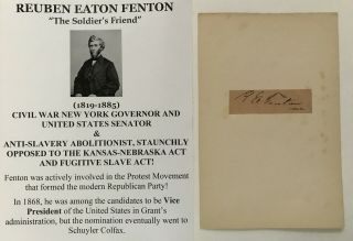 Civil War Slavery Abolitionist Governor Senator York Autograph Signed