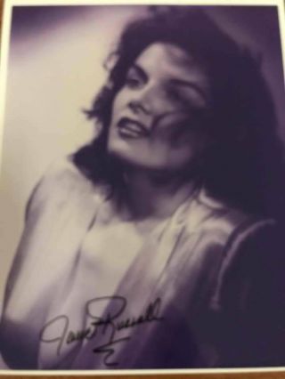 Bombshell Actress Jane Russell Autograph Pic With