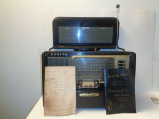 1954 Zenith Model L600 Deluxe Trans - Oceanic Portable Shortwave Tube Radio