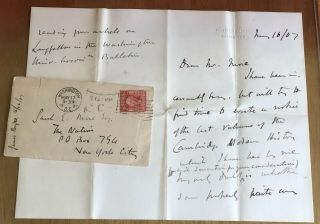 Prominent British Ambassador To The United States James Bryce Autograph Letter