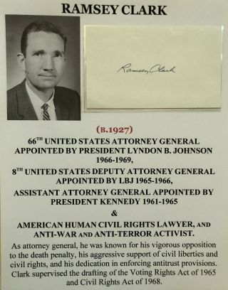 President Kennedy/johnson Lbj Civil Rights Us Attorney General Autograph Signed