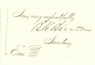 Civil War Benjamin Helm Bristow Autograph Signature Grant Secretary Of Treasury