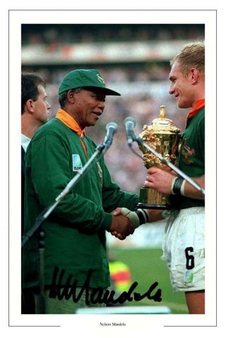 Nelson Mandela Autograph Signed Photo Print South Africa World Cup