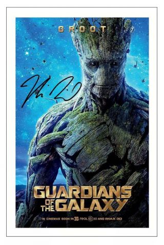 Vin Diesel Guardians Of The Galaxy Signed Autograph Photo Print Groot