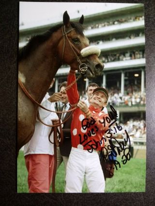 Pat Day Authentic Hand Signed Autograph 4x6 Photo - Hof Horse Racing Jockey