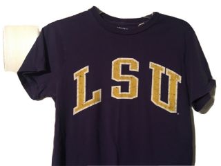 Women,  Lsu Tigers T - Shirt,  Small,  Purple,  Distressed,  Short Sleeve,  Pre - Owned