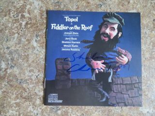 Signed Autographed Cd Booklet Chaim Topol - Fiddler On The Roof