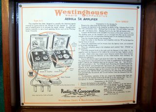 1922 Westinghouse AC Aeriola Sr.  Two Tube Amplifier w/Brass Based WD - 11 Tubes 2