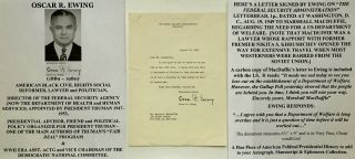 Black Civil Rights Social Reformer President Truman Advisr Dir Fsa Letter Signed