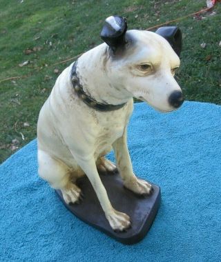 Rca Victor Phonograph 15 " Ceramic Nipper Dog Heavy Statue His Master 