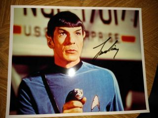 Star Trek Leonard Nimoy Spock Hand Signed Color 8x10