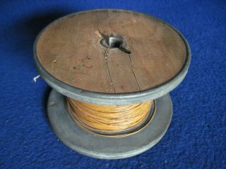 Vintage Radio/tv Insulated Wire Spool Nos Roebling Wooden/metal Spool 26awg