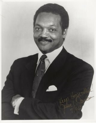 Jesse Jackson 1996 Autographed Signed 8x10 Photo B&w Picture Authentic Keep Hope