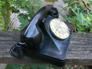 Vintage RJ11 - C Rotary Metropolitan Tele - Tronic Phone Black Bakelite NE302 Model 2