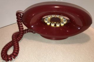 Vintage Genie Cherry Red Art Deco Phone Gold Dial Push Button Atc Tmbf8300 Usa