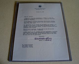 U.  S.  S.  Pueblo Vice President Hubert H.  Humphrey Letter To Family