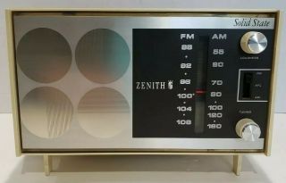 Vintage Zenith Solid State C412l W/afc Tabletop Am/fm Radio Tested&working