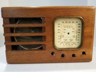 Vintage 1937 - 1938 Westinghouse Multi Band 5 Tube Radio Model Wr 224 W/ Wood Case