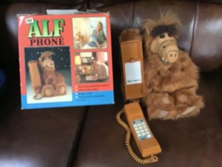 Vintage Alf Alien Phone 1980’s Television Push Button Telephone W/ Box
