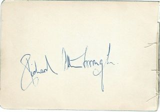 Richard Attenborough Actor.  The Great Escape,  Jurassic Park,  Other.  Signed Page
