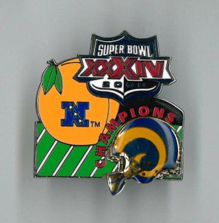 St.  Louis Rams Nfl Football Pin - 2000 Bowl Champions - Badge