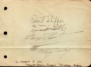 Robert Shippee Autograph Signed On Album Page.  Explorer