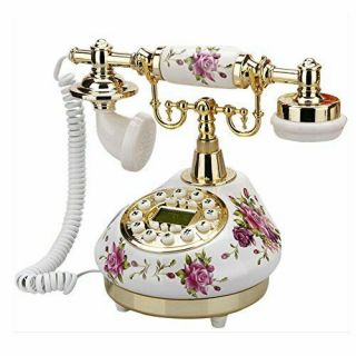 Antique Retro Telephone Old Fashion Land Line Push Button Dial Vintage Decor Set
