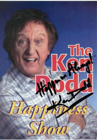Ken Dodd Hand Signed Autographed Happiness Comedy Flyer Knotty Ash Diddymen