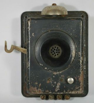 Antique 1909 C.  E.  Bilton Crown Wall Telephone No Ear Piece - Rare - Steampunk