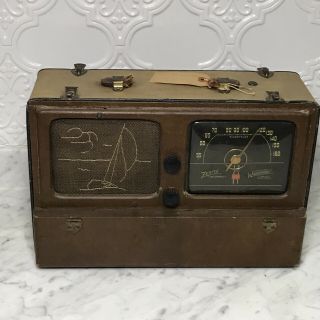 Vintage Antique Zenith Long Distance Wave Tube Radio Model 6b03 Not.