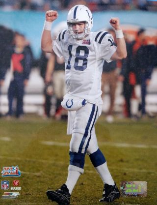 Peyton Manning Indianapolis Colts Bowl Xli Champions 8x10 Action Photo