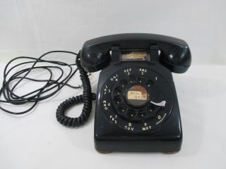 Vintage Western Electric Model 500 Telephone With Metal Dial And Leather Feet