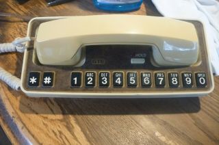 Vintage 1986 Woody Automatic Electric Gte Touchtone Phone With Hold Button