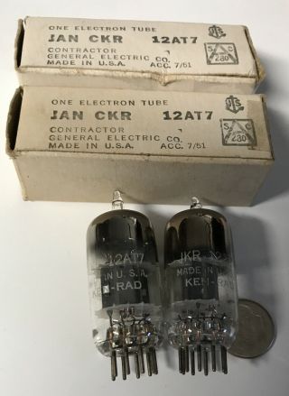2 - Nos Nib Ken Rad Jan Ckr 12at7 - Old Vintage Ham Radio Tube Receiver Audio Amp