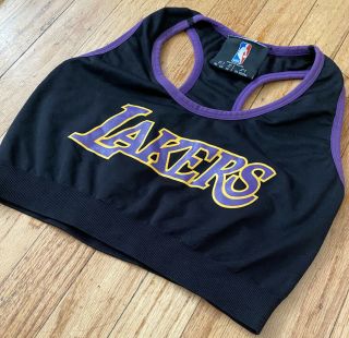 Los Angeles Lakers Sports Bra NBA Basketball Women’s Small (black) 2