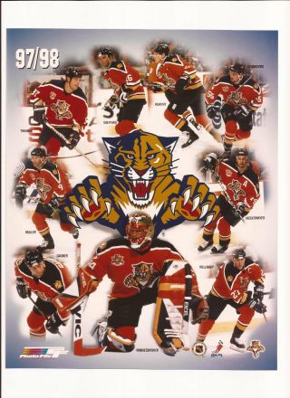 1997 - 98 Florida Panthers 8 X 10 Team Photo Collage