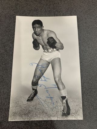 Randolph Turpin Boxing Champion Signed Autographed Picture Card