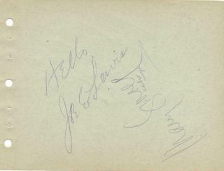 Joe E.  Lewis,  Mary Small,  Frank Craven,  Heather Angel & Perry Wilson - Signed Ap